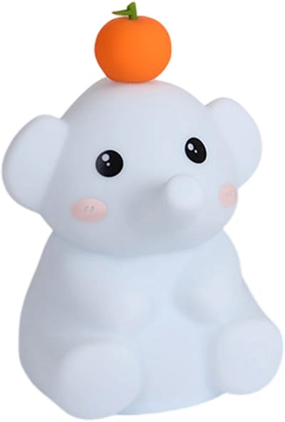 QTTVBTNA - Olifant Nachtlampje - Zachte Siliconen - Oplaadbaar & Dimbare Kinderkamer Verlichting - Cadeau voor Vrouwen & Kinderen - Sinterklaas, Kerst, Verjaardag - Wit