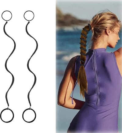 SnelShoppen - 2 Stuks Rip Tie Haarbanden, Draagbare Elastische Haarspeldjes voor Vrouwen, Zachte Scrunchies voor Sport, Stevige Paardenstaart voor Lan