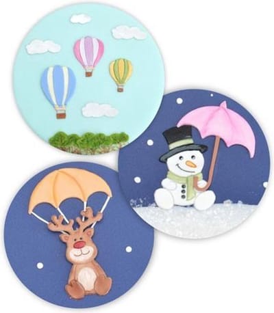 Patchwork Cutter Balloon, Umbrella & Parachute Set - Luchtballon, Parasol en Parachute uitsteekvormen