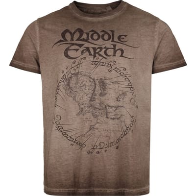 The Lord Of The Rings T-shirt - Middle Earth - S tot 4XL - voor Mannen - lichtbruin
