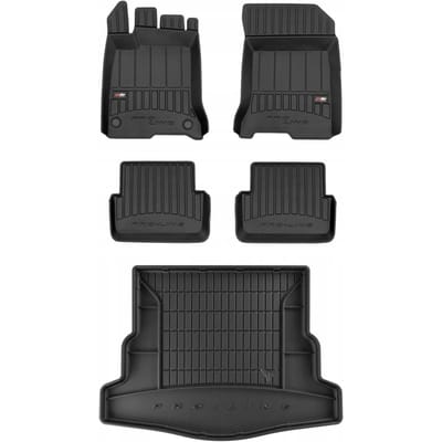 FROGUM PROLINE 3D Set - Rubberen Automatten + Kofferbakmat - Geschikt voor RENAULT Laguna III Coupe (2008-2015) - Zwart