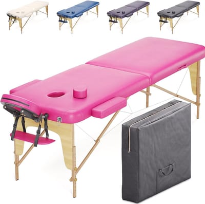 RWB® Massagetafel Inklapbaar - Massagetafel - Massage Tafel Inklapbaar - Roze - 185cm x 60cm x 84cm