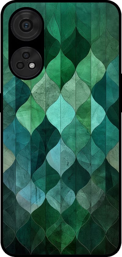 Smartphonica Telefoonhoesje Geschikt voor Oppo Reno8T 4G met groene bladeren opdruk - TPU backcover case green leaf design - Groen geschikt voor Oppo Reno8T 4G