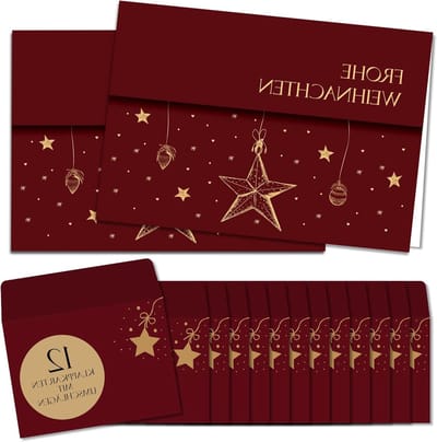 Kerstkaart met sterrenpatroon, feestelijke wensen en unieke ontwerpen voor de feestdagen