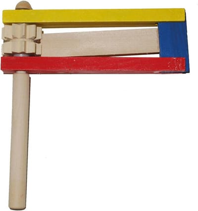 Houten ratelaar in 3 kleuren - geluid makers - feestartikelen - herrie makers - ratel