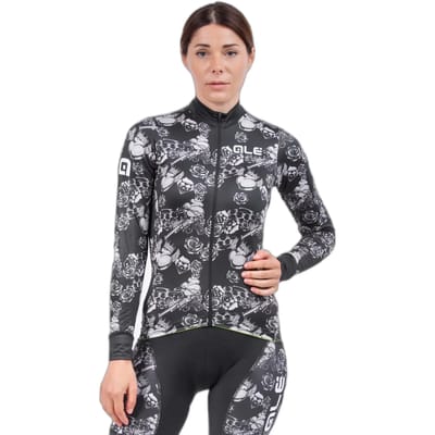 Ale Dames Fietsshirt Lange Mouwen PR-R Las Vegas - Zwart - S - Valt klein
