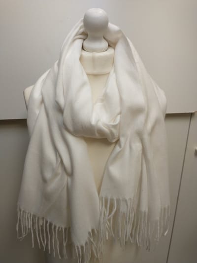Lange dames warme sjaal Taylor-effen wit-wintersjaal