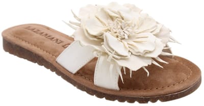 Lazamani - Zinnia Dames Slippers Leer Offwhite - Maat 39