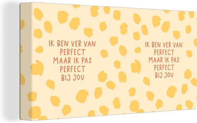 Canvas Schilderij Liefde - Spreuken - Ik pas perfect bij jou - Quotes - 40x20 cm - Wanddecoratie