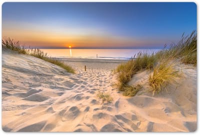 Placemats 45x30 cm - Placemat kunststof - 1 stuk - Duin - Zonsondergang - Horizon - Strand - Gras - Borden onderleggers - Decoratie voor op tafel - Keuken tafeldecoratie accessoires - Vinyl onderlegger - Tafelversiering