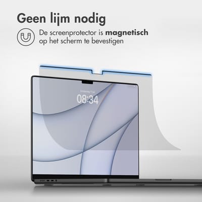 Accezz Magnetische Laptop Screenprotector - Geschikt voor de MacBook Air 13 inch (2022) / Air 13 inch (2025) M4 chip / Air 13 inch (2026) M5 chip / Air 13 inch (2024) M3 chip - A2681/A3113/A3240/A3449