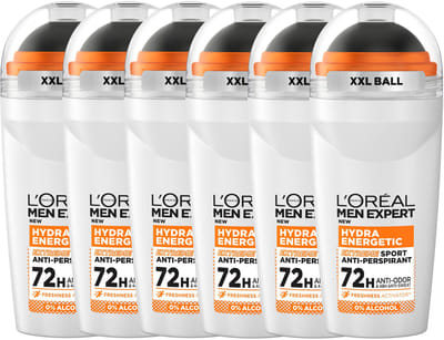 L'Oréal Paris Men Expert Extreme Sport Deodorant Roller - 72U anti-geur - Verrijkt met Freshness Activator - 50ml x6