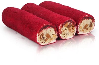 Hacı Baba Galaxy Framboos Gevulde Amandel Rol Lokum 250g – Handgemaakte Turkse Delight Premium