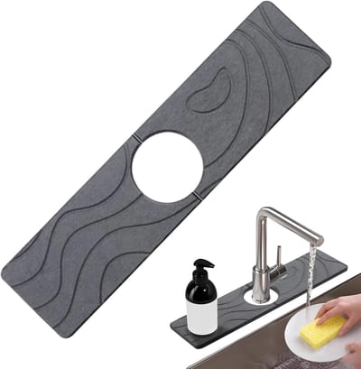 KZQ Siliconen kraanmat-Spatbeschermer voor de keukenspoelbak - spatbescherming - sneldrogende mat - geschikt voor wastafels, toiletten, enz. - huishoudelijke artikelen - 45CM