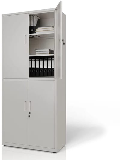 Metalen Archiefkast / Kantoorkast - Incl. slot en 2 sleutels - Wit