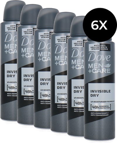 Dove Men + Care Invisible Dry Deodorant Spray - 150 ml (set van 6)