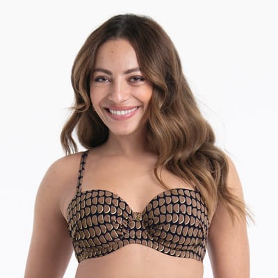 Rosa Faia - Java Beach Bikini Top Style Cosima - maat 75C - Zwart/Bruin