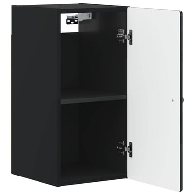 vidaXL - Badkamer - wandkast - BREDA - Zwart - 30 - x - 31 - x - 59 - cm - Bewerkt - hout