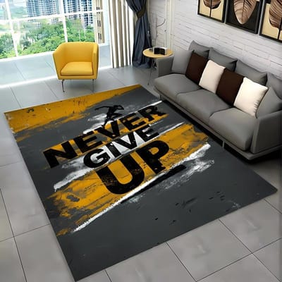 Sommige Grappige Woorden Zwart Wit Kleur Tapijt, Woonkamer en Slaapkamer Huishoudelijke Artikelen Bankmatten, Deurmat Vloer Antislip Kleed, Cadeau 40x60cm (16x24in)