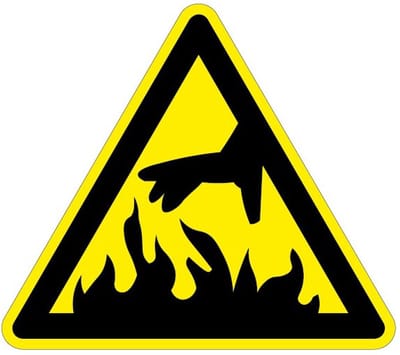Waarschuwingssticker vuur 200 mm