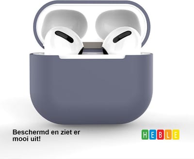 Heble® - Lavendel Grijs Hoesje geschikt voor Apple AirPods 3