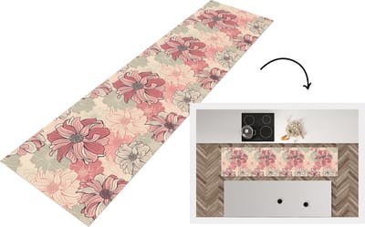 Keukenloper - Loper keuken - Patroon - Bloem - Design - Jaren 20 - 200x50 cm - Keukenloper vinyl
