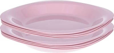 Plasticforte Verjaardag/kinderen/camping borden - 8x stuks - Dia 21 cm - roze - kunststof - onbreekbaar