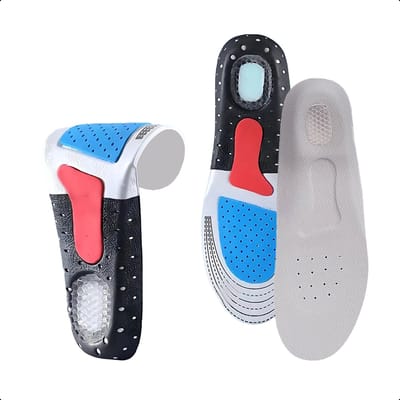 Medure® 1-Paar - 40-46 - Gel Inlegzolen - Hielspoor Zooltjes - Grijs - Steunzolen - Hakverhoger - Achillespees - Heren Werkschoenen - Dames - Vrouw - Verhogende - Badstof - Antislip - Sport