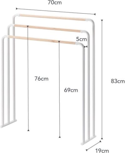Yamazaki Handdoekenrek Badkamer - Plain - Wit
