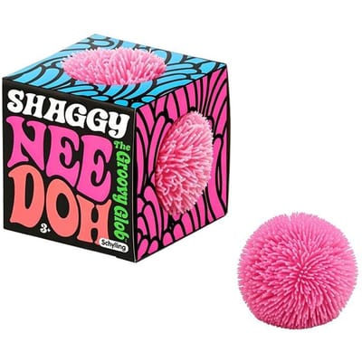 Needoh Fuzz Ball Stress Teenie 3-Pack Mini Verlichting Sensorisch Speelgoed De Groovy Glob Zachte Maltose Pluizige Haalballen Knijpbaar Fidget Speelgoed