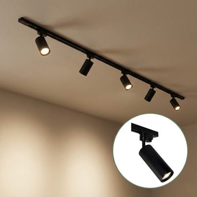 LED 1-fase Rails | Zwart | 3 meter | Inclusief 5 railspots
