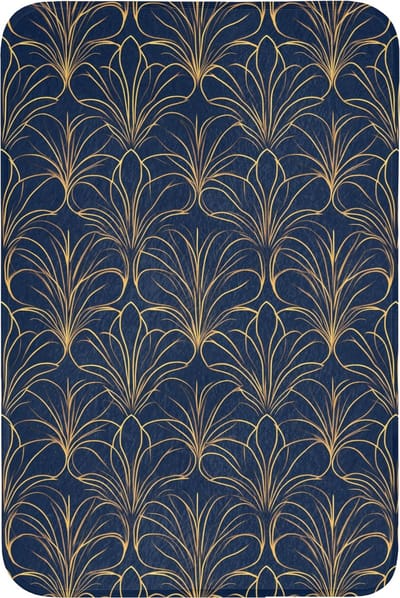 Badmat 60x90 cm - Antislip - Deco - Waaier - Blauw - Badmatten voor badkamer - Badkamermat - Douchemat - Badkamer mat