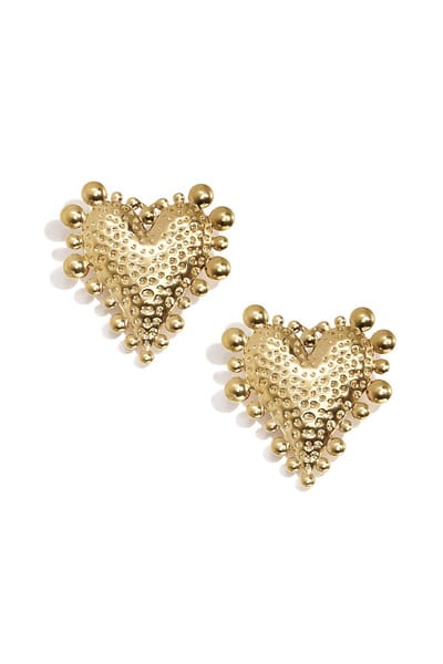 Bijoutheek Button Cover - Knoop Clip Hart Goudkleurig
