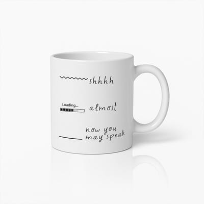 Grappige "Ssst Laden... Nu Mag Je Praten" Mok – Perfect Cadeau voor Koffieliefhebbers