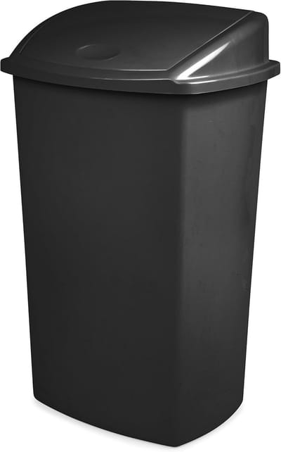 Afvalbak met Klapdeksel - 73 Liter - Zwart - Perfect voor Afvalsortering