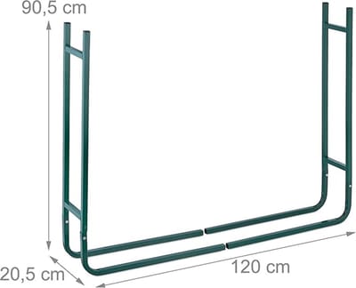 Brandhoutrek - Firewood Rack Metal Firewood Rack for Indoor and Outdoor 90.5 x 120 x 20.5 cm