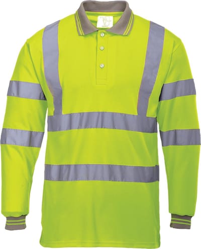 Portwest Hi-Vis Lange Mouw Poloshirt S277 - Geel - L