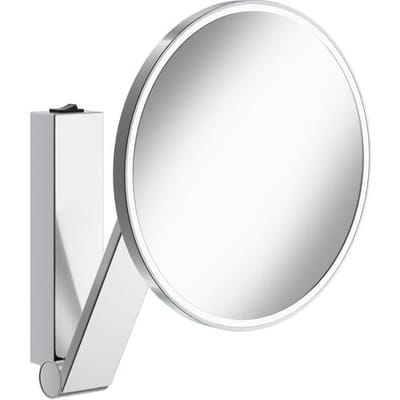 KEUCO Wand-Make-Up-Spiegel, verlicht, wipschakelaar, verchroomd, 1 lichtkleur, met 212mm, iLook_move