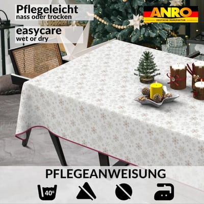 ANRO Tafelkleed Sneeuwvlokken Meerkleurig 130x90cm Met sierband Afwasbaar Waterafstotend