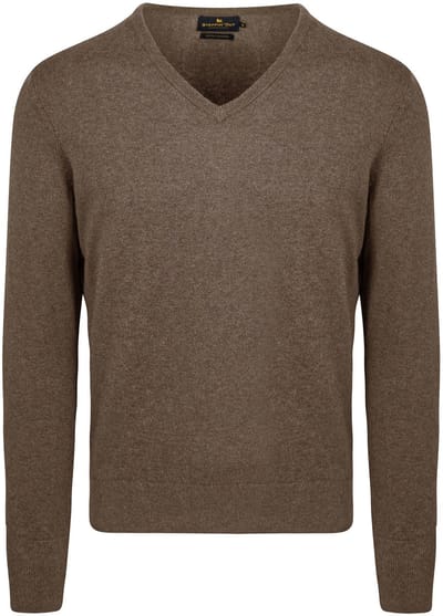 Steppin' Out Trui Cotton Cashmere V-hals Taupe Melange - Maat L - Heren - Pullovers