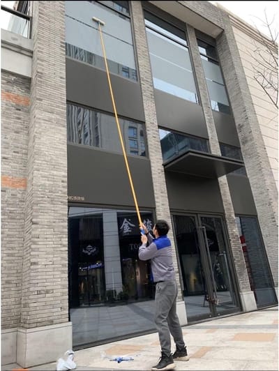 Raamreinigingsset - Stofwisser - Hoge ramen wassen - Lichtgewicht titaniumlegering - 105 meter - Zwart