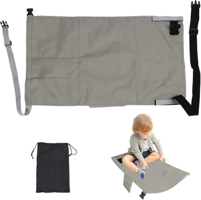 Vliegtuigbed Kinderen - Reisbed Vliegtuig - Comfortabel Reizen - Opvouwbaar Voetensteun - 79 x 44 cm - Grijs