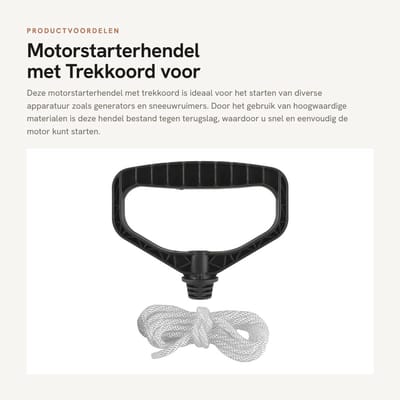 Dailygoods - Motorstarterhendel met Trekkoord voor Diverse Apparatuur