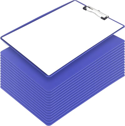 15 stuks A4 klemborden in blauw, 31,5 x 22,5 cm, ideaal voor kantoor, school en thuisgebruik, duurzaam PP-plastic, veelzijdige klemmappen