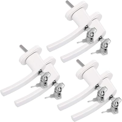 Raamsluiting 6 stuks - Raamkruk met slot - Veiligheid huis - Kinderbescherming - Stift 35mm - Wit