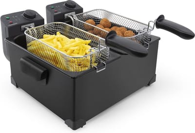 Tomado TDF6001B - Dubbele frituurpan - 2 x 3 liter - Koude zone friteuse - zwart