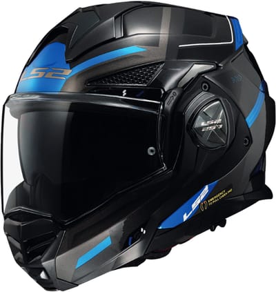 LS2 FF901 Advant X Spectrum Zwart Titanium Blauw Systeemhelm - Maat M - Helm
