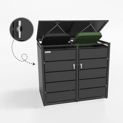 Kastrex Container Ombouw Kast - Voor 2 Kliko - Weerbestendig & Onderhoudsvrij - Gecoat Staal