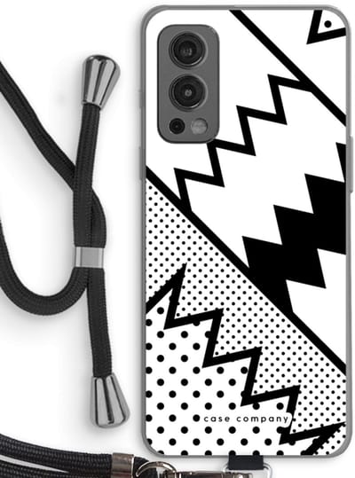Case Company® - Hoesje met koord geschikt voor OnePlus Nord 2 5G hoesje met Koord - Pop Art #5 - Telefoonhoesje met Zwart Koord - Bescherming aan alle Kanten en Over de Schermrand