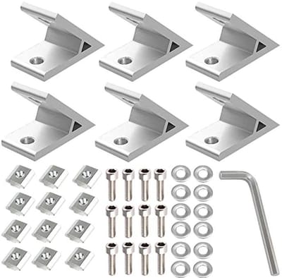 Hoekverbinder 45 graden voor aluminium profielen - 6 stuks